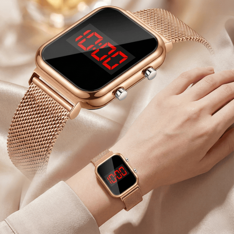 Luxury Watch Market - Mode boucle magnétique Rectangle LED montres