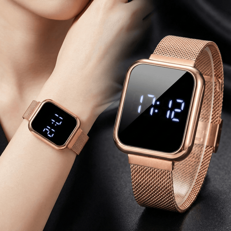 Luxury Watch Market - Montres numériques rectangulaires pour femmes et