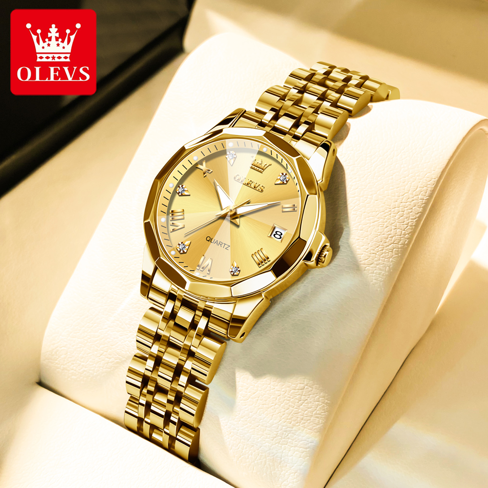 Luxury Watch Deals - OLEVS mode montre dorée pour femmes