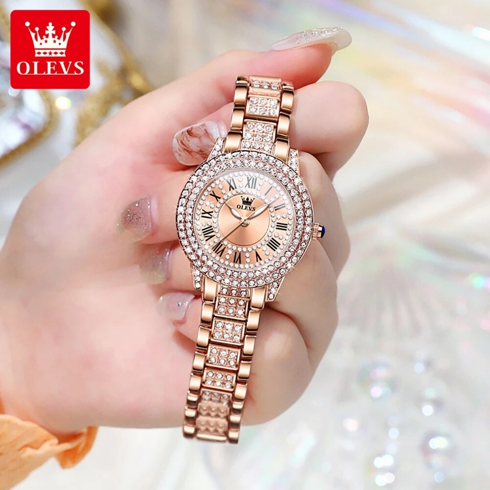 OLEVS 9943 luxe tout diamant m - Luxury Watch Deals avis et prix