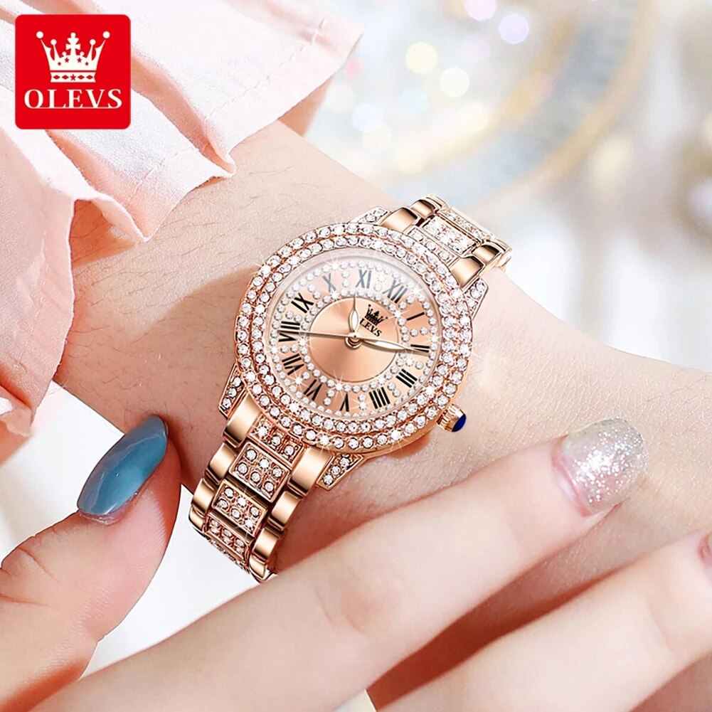 OLEVS 9943 luxe tout diamant m - Luxury Watch Deals avis et prix